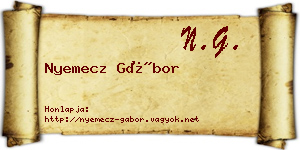 Nyemecz Gábor névjegykártya