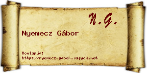 Nyemecz Gábor névjegykártya